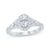 Monique Lhuillier Bliss Oval-Cut Diamond Engagement Ring 1-1/5 ct tw 18K White Gold