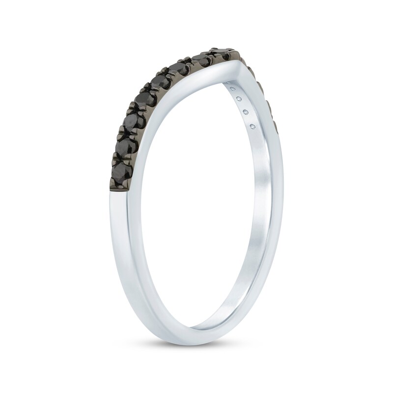 Main Image 2 of Now + Forever Black Diamond Chevron Anniversary Band 1/4 ct tw 10K White Gold