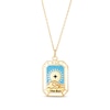 Thumbnail Image 1 of &quot;The Sun&quot; Tarot Card Enamel Necklace 10K Yellow Gold 18&quot;