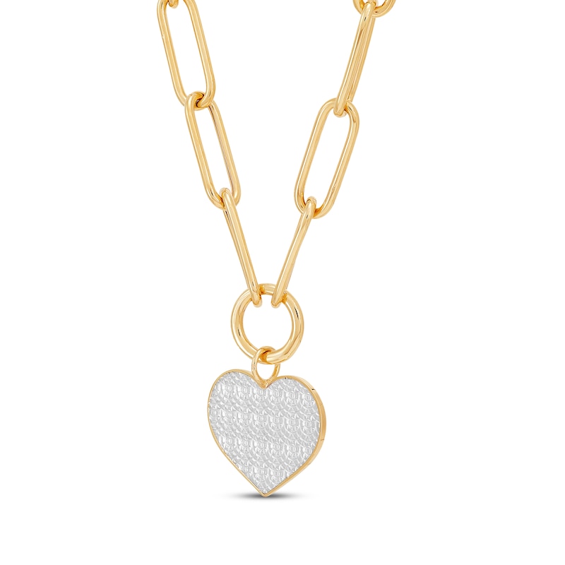 Main Image 2 of Diamond-Cut Heart Paperclip Necklace 14K Yellow Gold 18&quot;