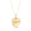 Thumbnail Image 0 of "Mom" Engraved Heart Locket 10K Yellow Gold 18"