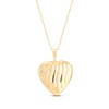 Thumbnail Image 1 of Textured Polished Heart Locket 10K Yellow Gold 18&quot;