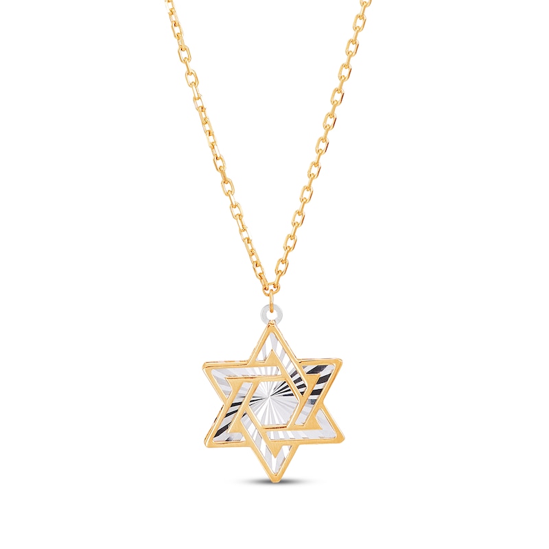 Main Image 1 of Star of David Necklace 14K Yellow Gold 17&quot;