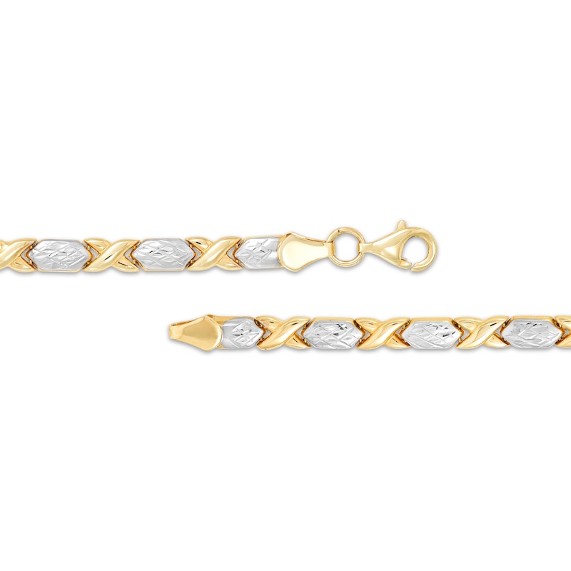 Main Image 2 of Twist Link &quot;XO&quot; Necklace 10K Two-Tone Gold 18&quot;