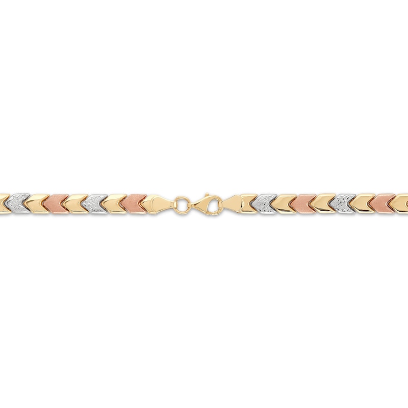 Main Image 2 of Chevron Link Necklace 10K Tri-Tone Gold 18&quot;