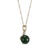 Thumbnail Image 2 of Jade Bead & Diamond Accent Necklace 14K Yellow Gold 18&quot;