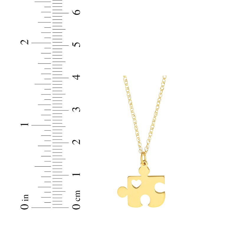 Main Image 3 of Puzzle Piece Necklace 14K Yellow Gold 18&quot;