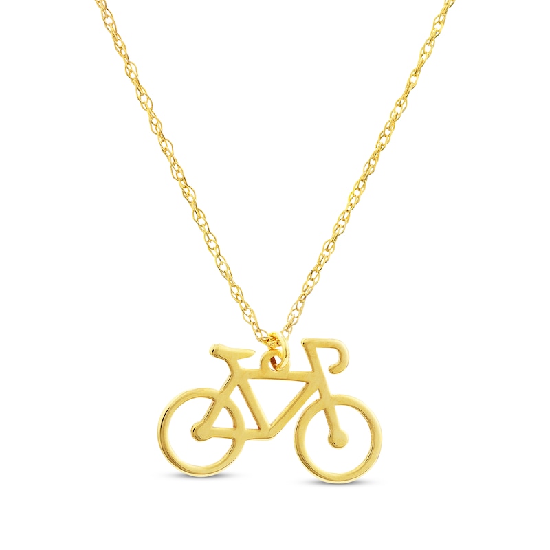 Main Image 1 of Bicycle Necklace 14K Yellow Gold 18&quot;