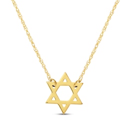 Star of David Necklace 14K Yellow Gold 18"