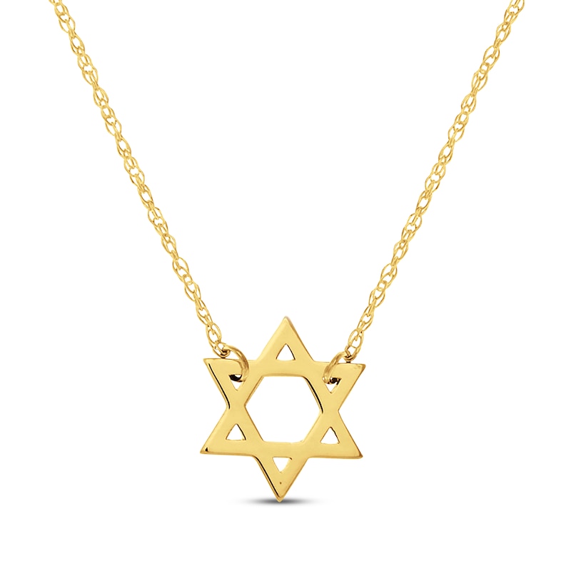 Main Image 1 of Star of David Necklace 14K Yellow Gold 18&quot;