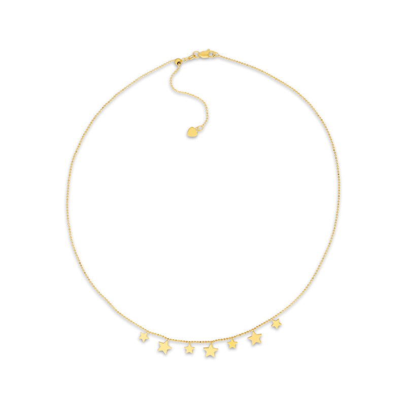 Main Image 1 of Stars Dangle Chain Necklace 14K Yellow Gold 18&quot;