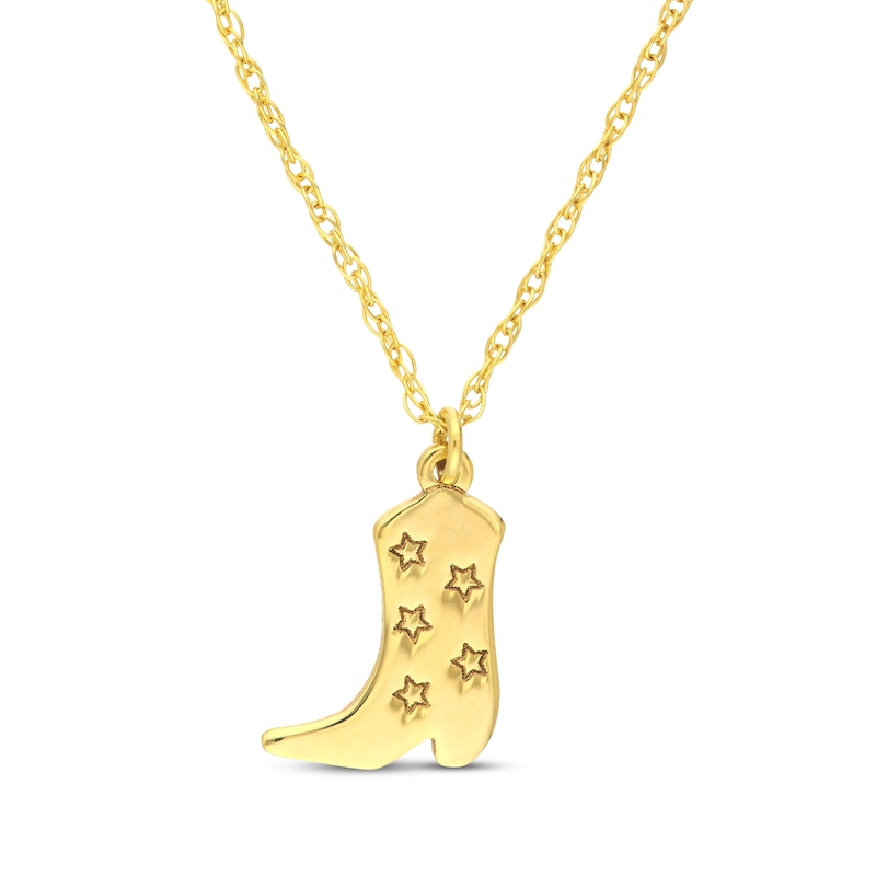 Main Image 2 of Cowboy Boot Necklace 14K Yellow Gold 18&quot;