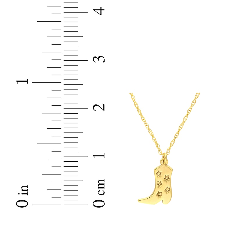 Main Image 4 of Cowboy Boot Necklace 14K Yellow Gold 18&quot;
