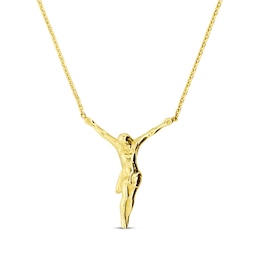 Jesus Necklace 14K Yellow Gold 17"
