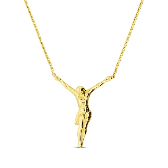 Jesus Necklace 14K Yellow Gold 17"
