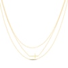Thumbnail Image 1 of Three-Strand Sideways Cross Necklace 14K Yellow Gold 18&quot;