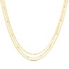 Thumbnail Image 1 of Mixed Bead Three-Strand Chain Necklace Solid 14K Yellow Gold 18&quot;