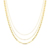 Thumbnail Image 1 of Three-Strand Chain Necklace Solid 14K Yellow Gold 18&quot;