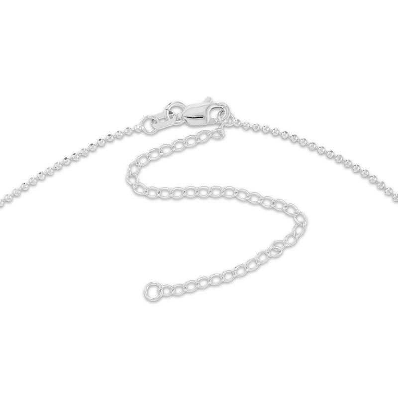 Main Image 3 of Diamond-Cut Bead Chain Choker Necklace Solid 14K White Gold 16&quot;