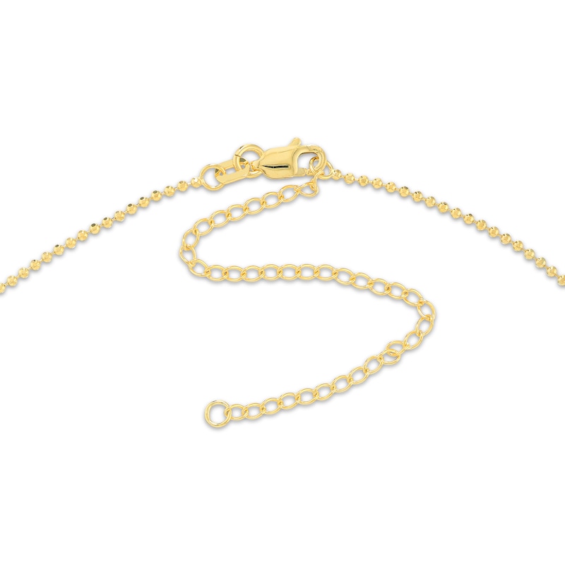 Main Image 3 of Diamond-Cut Bead Chain Choker Necklace Solid 14K Yellow Gold 16&quot;