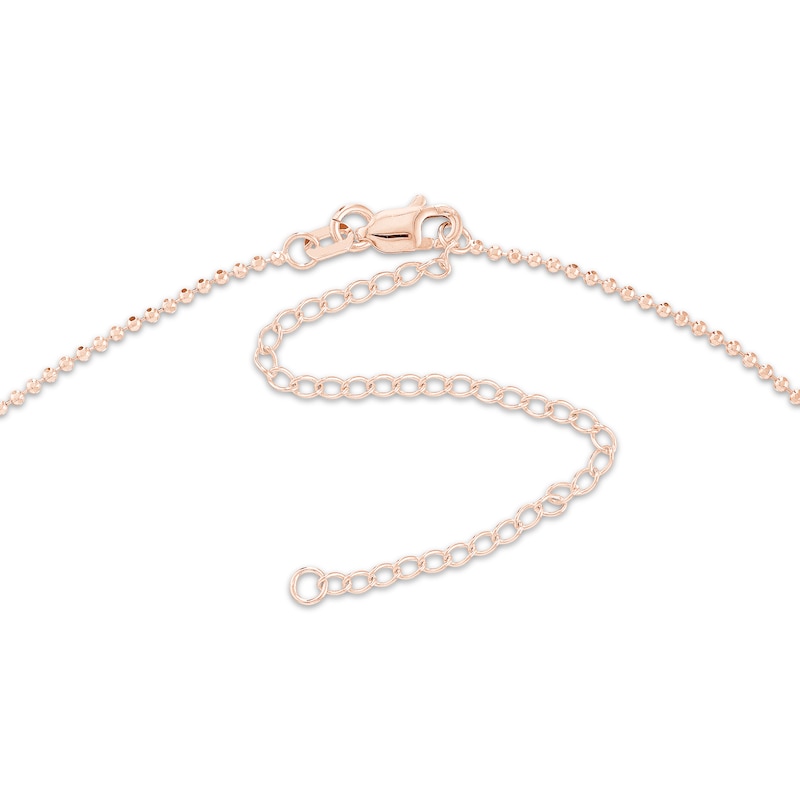 Main Image 3 of Diamond-Cut Bead Chain Choker Necklace Solid 14K Rose Gold 16&quot;