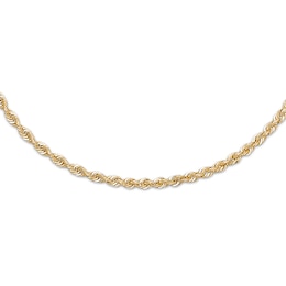 Rope Necklace Semi-Solid 14K Yellow Gold 18"