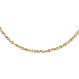 Rope Necklace Semi-Solid 14K Yellow Gold 20"