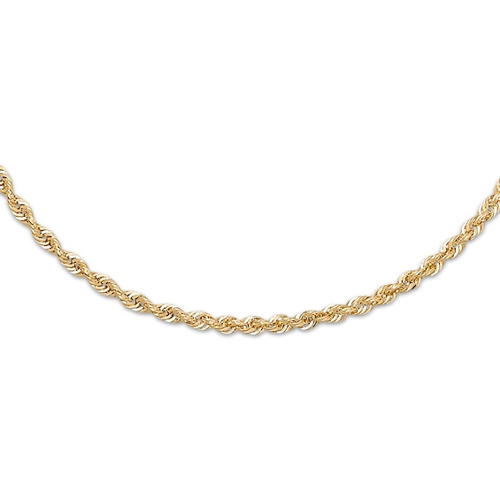 Rope Necklace Semi-Solid 14K Yellow Gold 20"