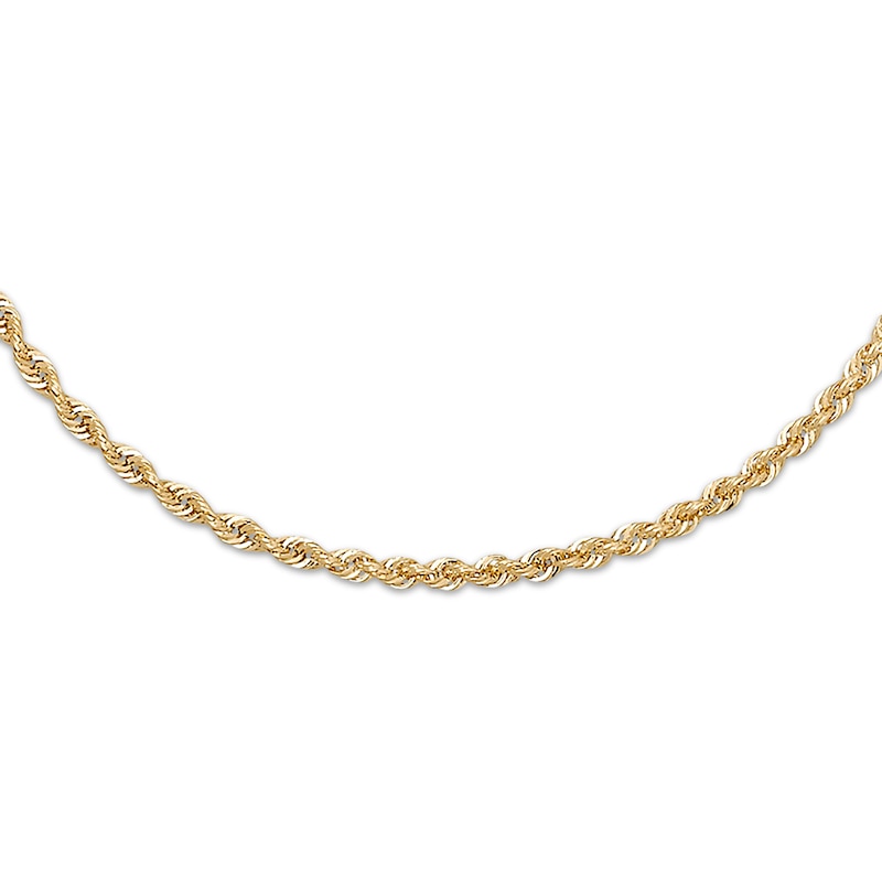 Main Image 1 of Rope Necklace Semi-Solid 14K Yellow Gold 20&quot;