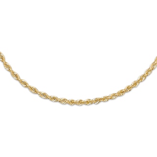 1.8mm Diamond-Cut Glitter Rope Chain Necklace Semi-Solid 14K Yellow Gold 22"