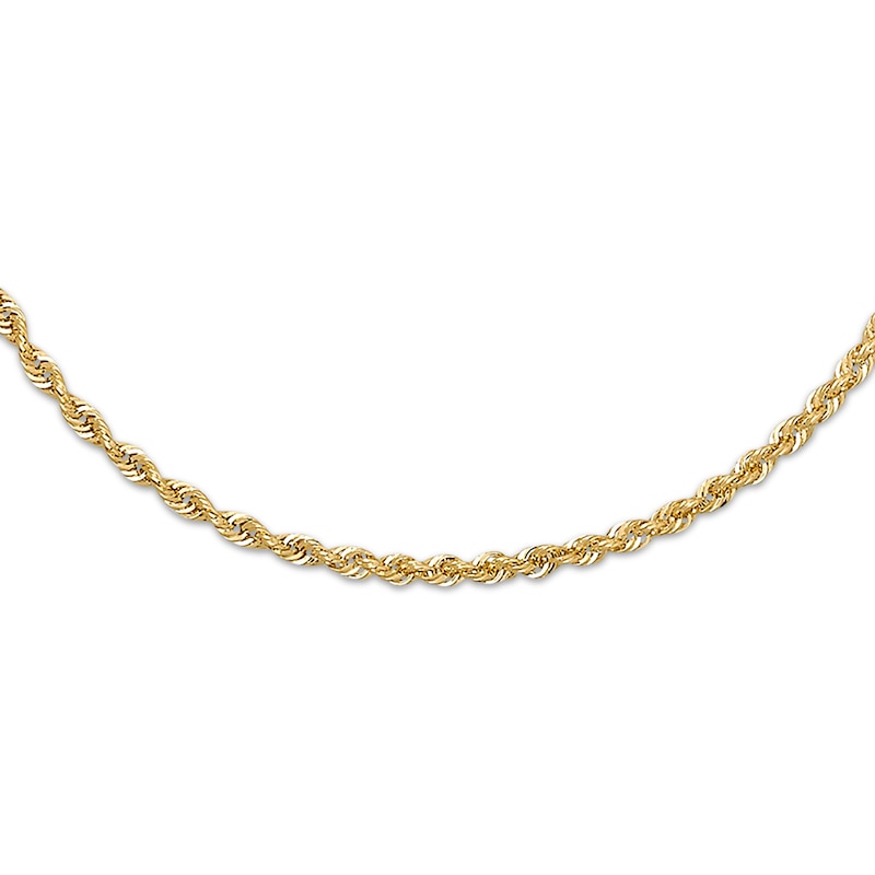 Main Image 1 of Rope Necklace Semi-Solid 14K Yellow Gold 22&quot;