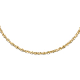 Rope Necklace Semi-Solid 14K Yellow Gold 24"
