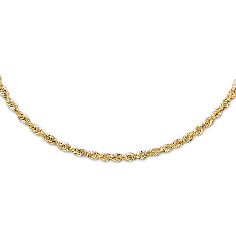 Main Image 1 of Rope Necklace Semi-Solid 14K Yellow Gold 24&quot;