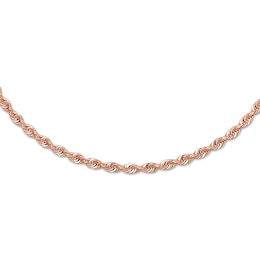 Rope Necklace Hollow 14K Rose Gold 16"