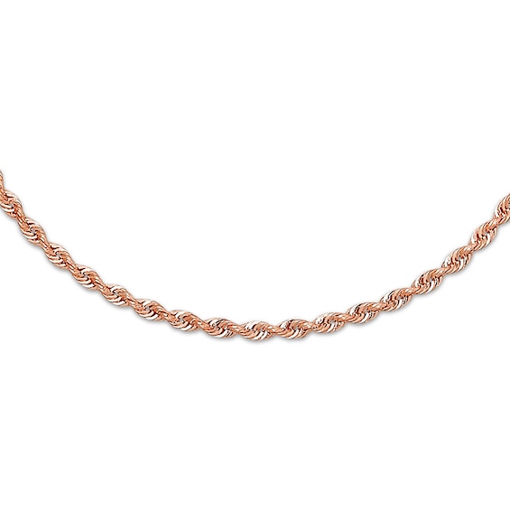 Rope Necklace Hollow 14K Rose Gold 16"