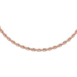 Rope Necklace Hollow 14K Rose Gold 18"