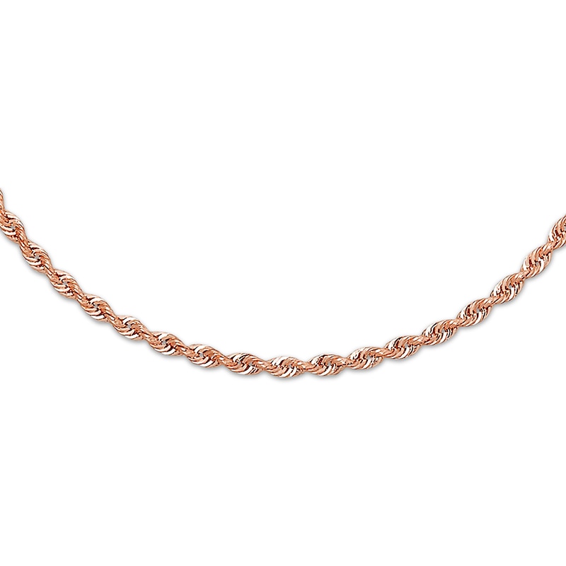 Main Image 1 of Rope Necklace Hollow 14K Rose Gold 18&quot;