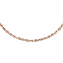 Rope Necklace Semi-Solid 14K Rose Gold 22"