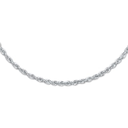 Rope Necklace Semi-Solid 14K White Gold 20"