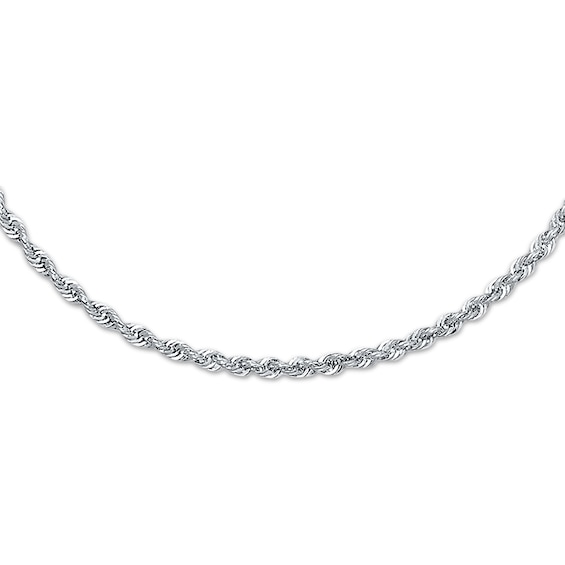 Rope Necklace Semi-Solid 14K White Gold 20"