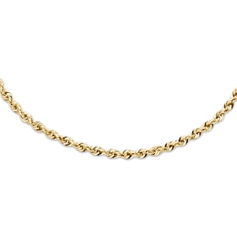 Rope Necklace Semi-Solid 14K Yellow Gold 16"