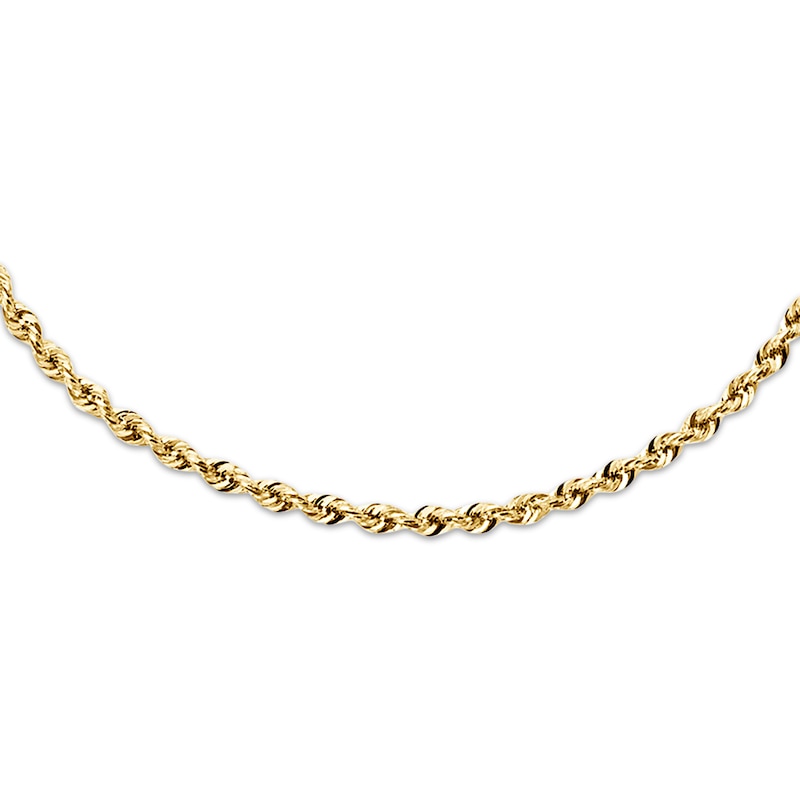 Main Image 1 of Rope Necklace Semi-Solid 14K Yellow Gold 16&quot;