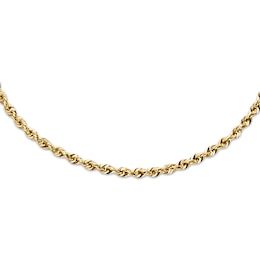 Rope Necklace Hollow 14K Yellow Gold 24"