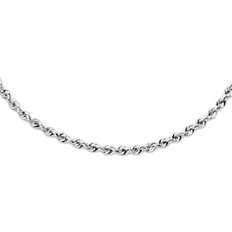 Rope Necklace Semi-Solid 14K White Gold 18"