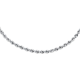 Rope Necklace Semi-Solid 14K White Gold 20"