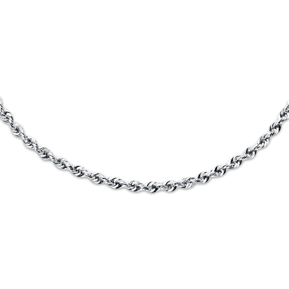 Semi-Solid Rope Necklace 14K White Gold 20"