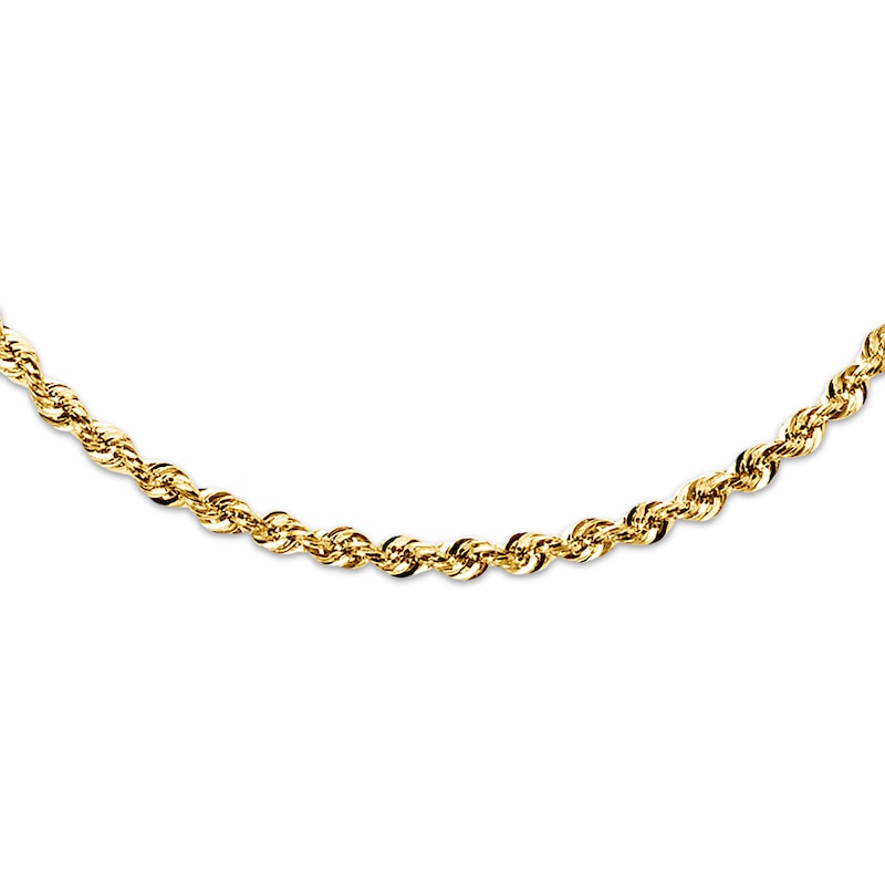 Main Image 1 of Rope Necklace Semi-Solid 14K Yellow Gold 16&quot;
