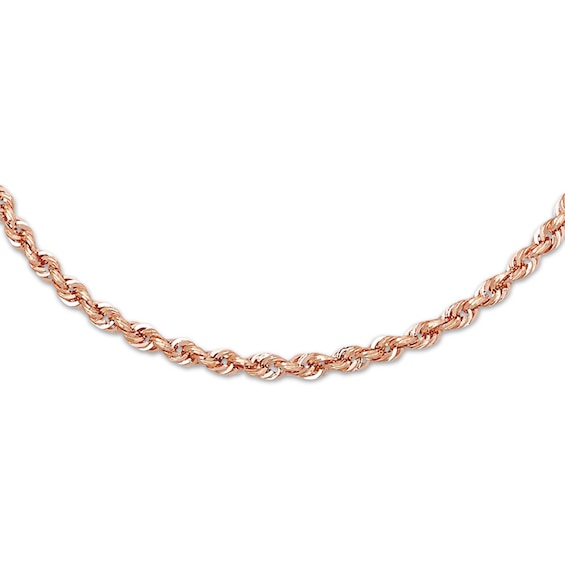 Rope Necklace Semi-Solid 14K Rose Gold 20"