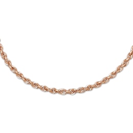 Rope Necklace Semi-Solid 14K Rose Gold 24"
