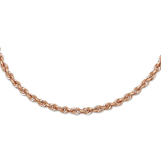 Rope Necklace Semi-Solid 14K Rose Gold 24"